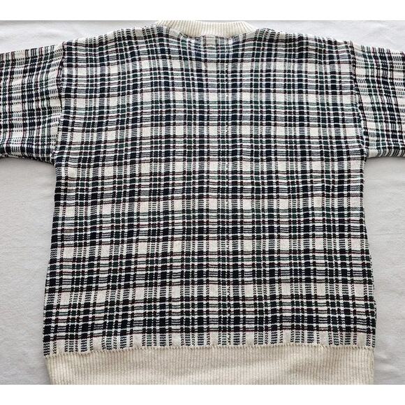 Vintage Bill Blass Sweater Knit Pullover Crewneck Plaid Made USA Mens XL - Picture 9 of 10